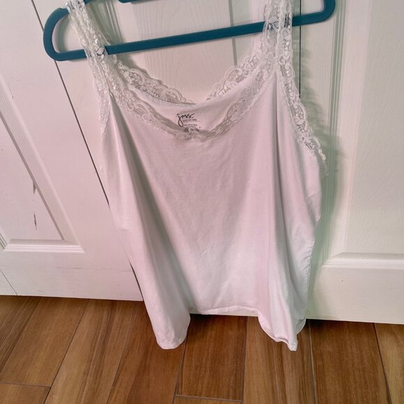 JUST MY SIZE Women's White Lace Tank Size 3X - Picture 3 of 4